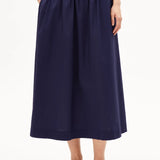 Falda ARMEDANGELS Poplin A-line Midi Tinted Navy