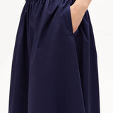 Falda ARMEDANGELS Poplin A-line Midi Tinted Navy