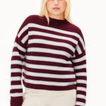 Jersey ARMEDANGELS Merinaa Striped Velvet Red Soft Blue Oatmilk