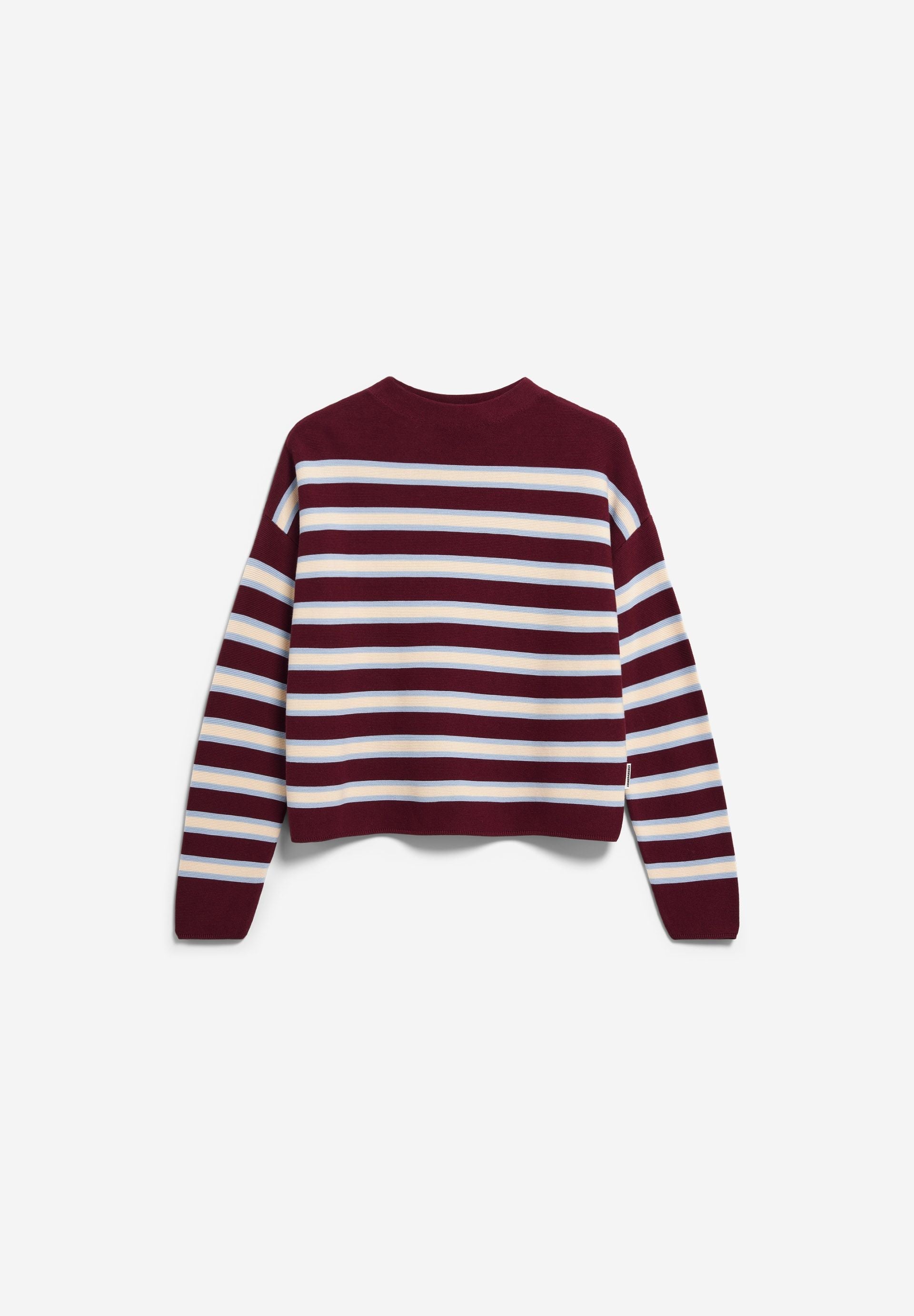 Jersey ARMEDANGELS Merinaa Striped Velvet Red Soft Blue Oatmilk - imagen oficial 101