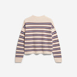 Jersey ARMEDANGELS Merinaa Striped Oatmilk Velvet Red Soft Blue - imagen oficial 101