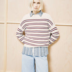 Jersey ARMEDANGELS Merinaa Striped Oatmilk Velvet Red Soft Blue - imagen oficial 301
