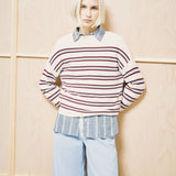 Jersey ARMEDANGELS Merinaa Striped Oatmilk Velvet Red Soft Blue - imagen oficial 301