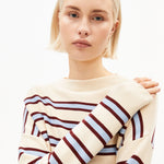 Jersey ARMEDANGELS Merinaa Striped Oatmilk Velvet Red Soft Blue - imagen oficial 311