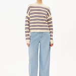 Jersey ARMEDANGELS Merinaa Striped Oatmilk Velvet Red Soft Blue - imagen oficial 411