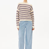 Jersey ARMEDANGELS Merinaa Striped Oatmilk Velvet Red Soft Blue - imagen oficial 411
