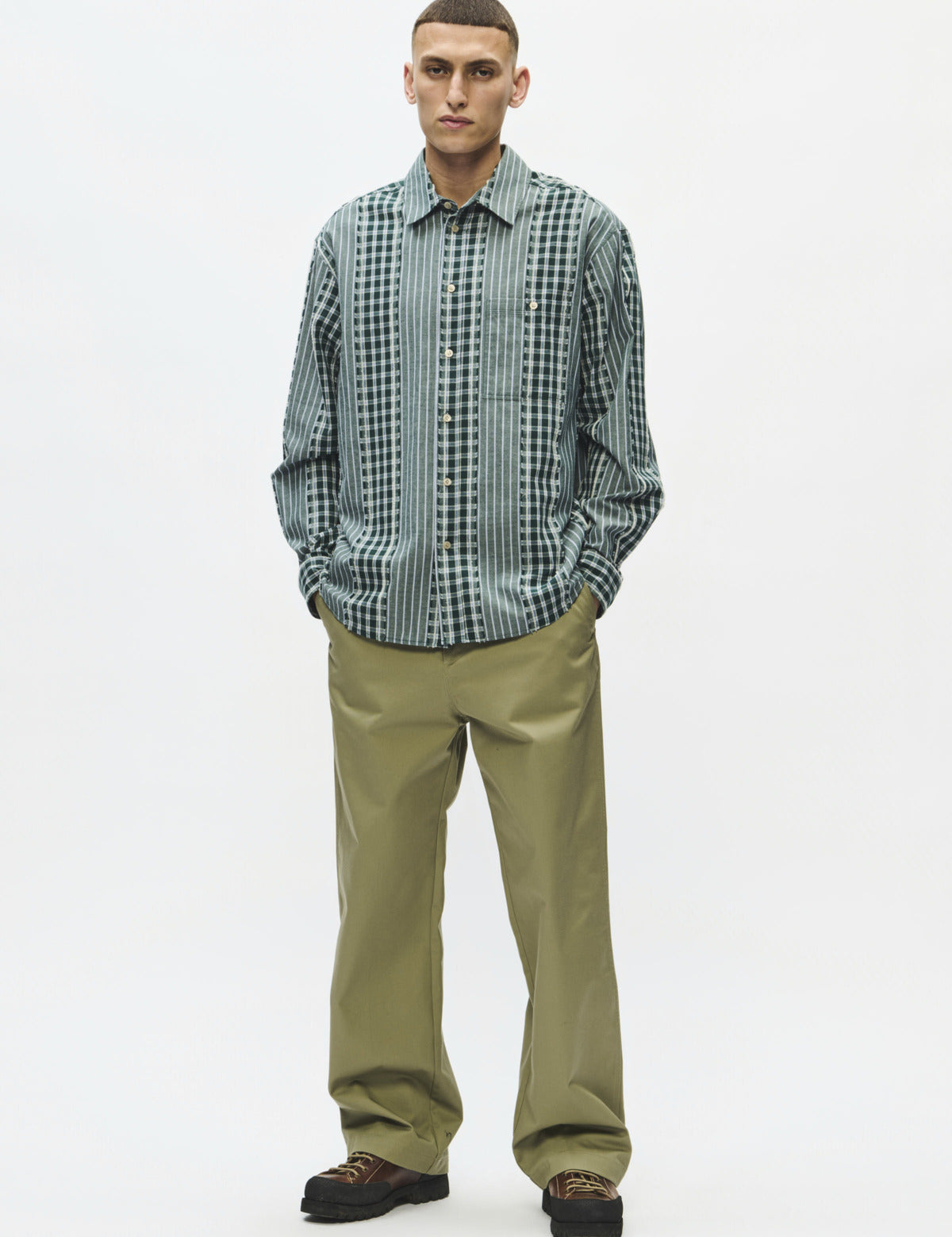 Camisa DOUBLE A BY WOOD WOOD Cooper Panderosa Pine Check - Green
