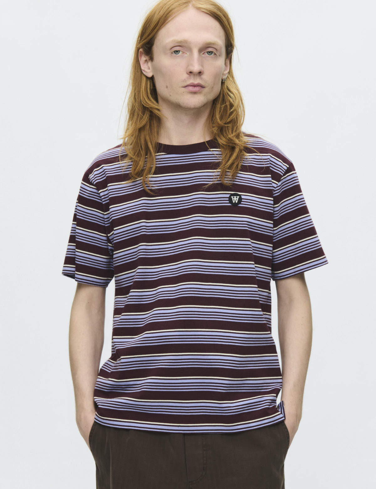 Camiseta DOUBLE A BY WOOD WOOD Lucas Decadent Chocolate Stripe