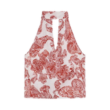 Top ESE O ESE Pisa Burgundy Paisley