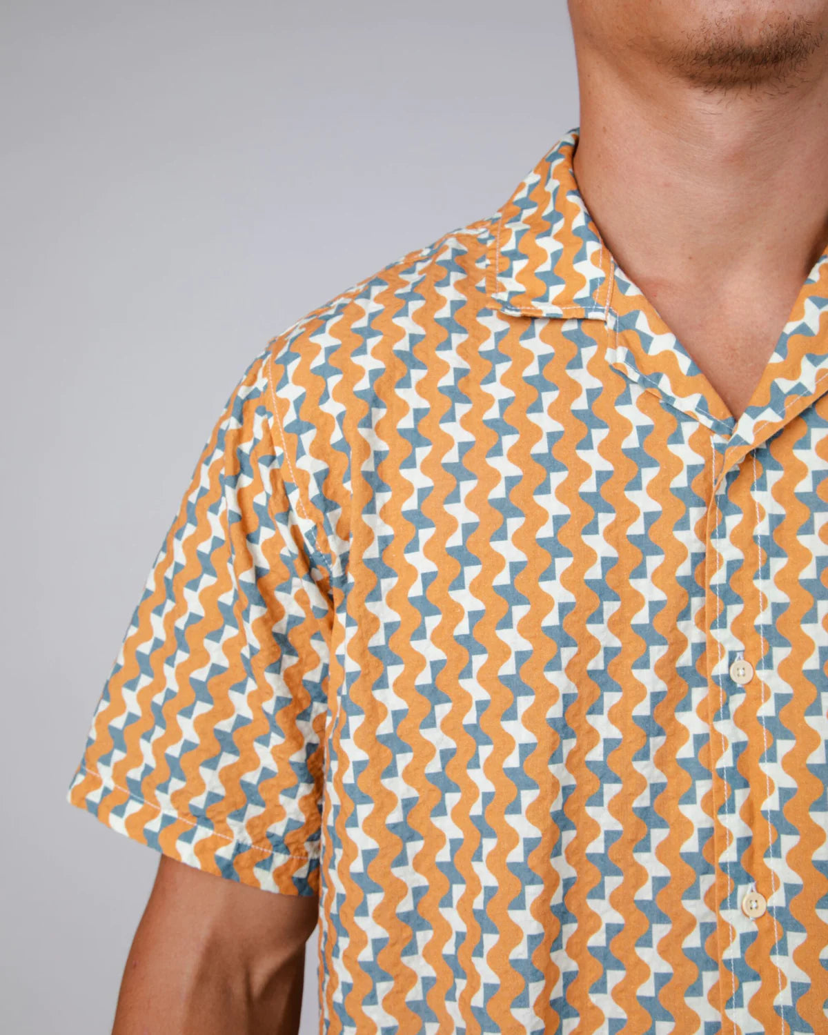 Camisa Brava Fabrics Tiles Aloha Ochre