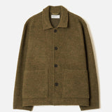 Chaqueta UNIVERSAL WORKS Wool Mix Knit Rams Jacket Olive - vista oficial 1