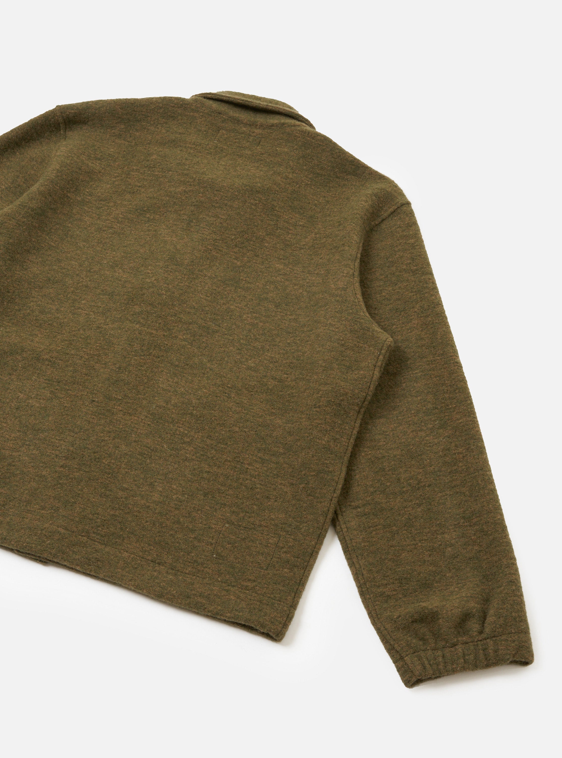 Chaqueta UNIVERSAL WORKS Wool Mix Knit Rams Jacket Olive - vista oficial 5