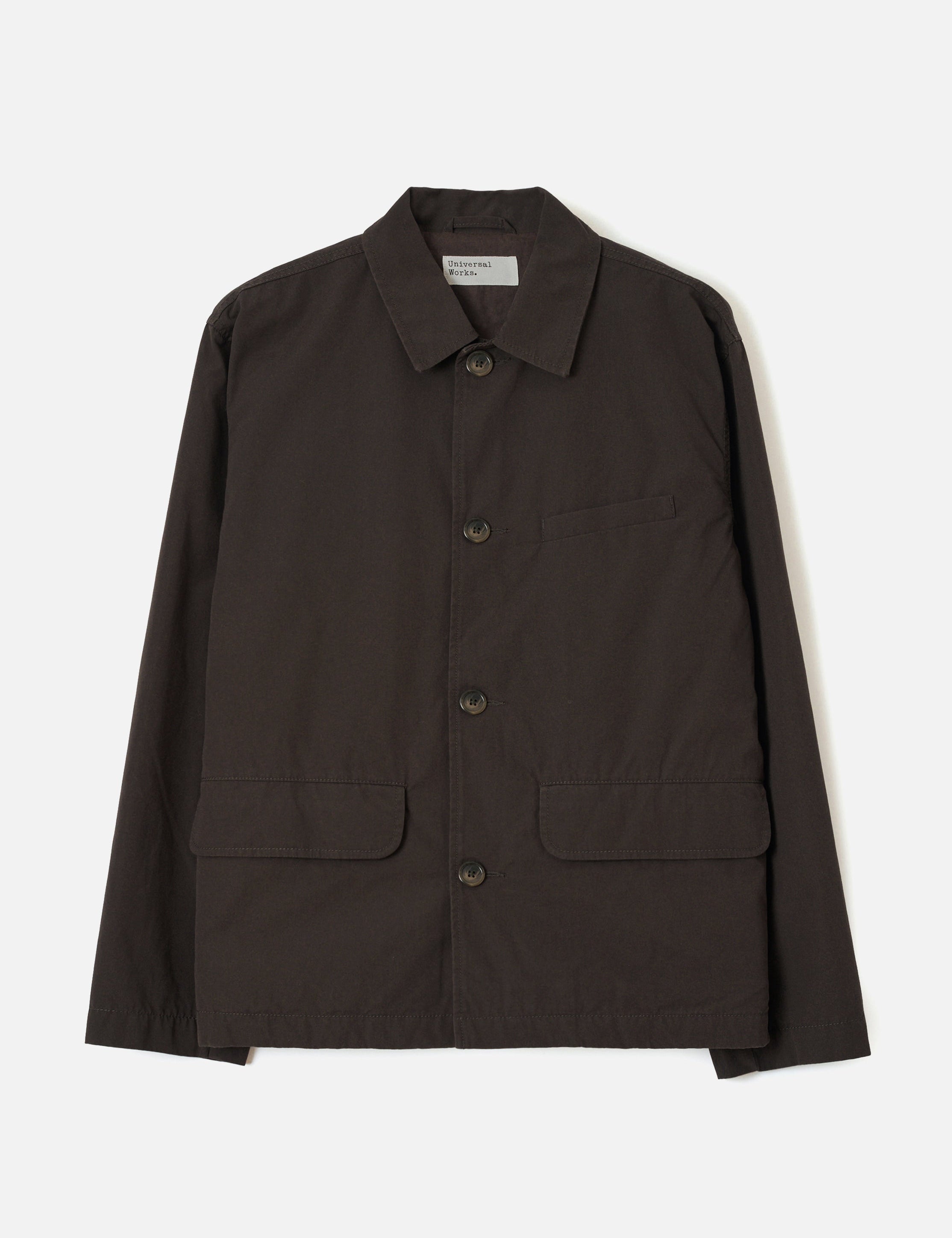 Chaqueta UNIVERSAL WORKS Micro Canvas Warmus Jacket Brown - vista oficial 1