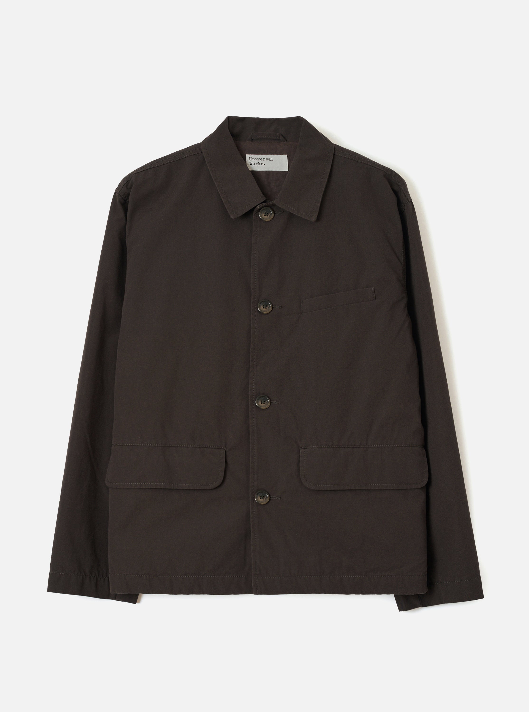 Chaqueta UNIVERSAL WORKS Micro Canvas Warmus Jacket Brown - vista oficial 1