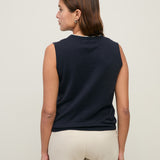 Top YERSE Flax Cuello Panadero Navy