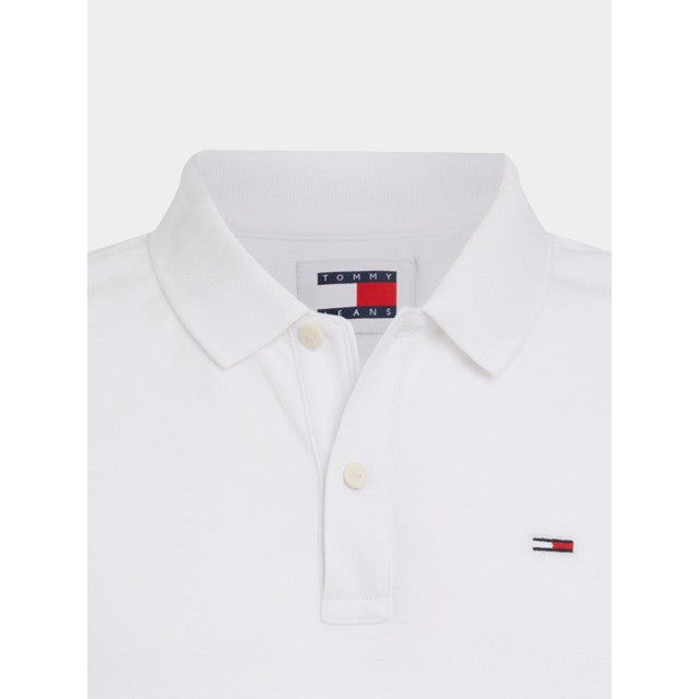 Polo Tommy Jeans Slim Placket Weiß