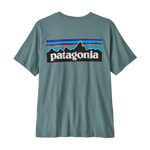 Camiseta PATAGONIA Men's P-6 Logo T-Shirt Blue Sage flat frontal transparente 2200x2700