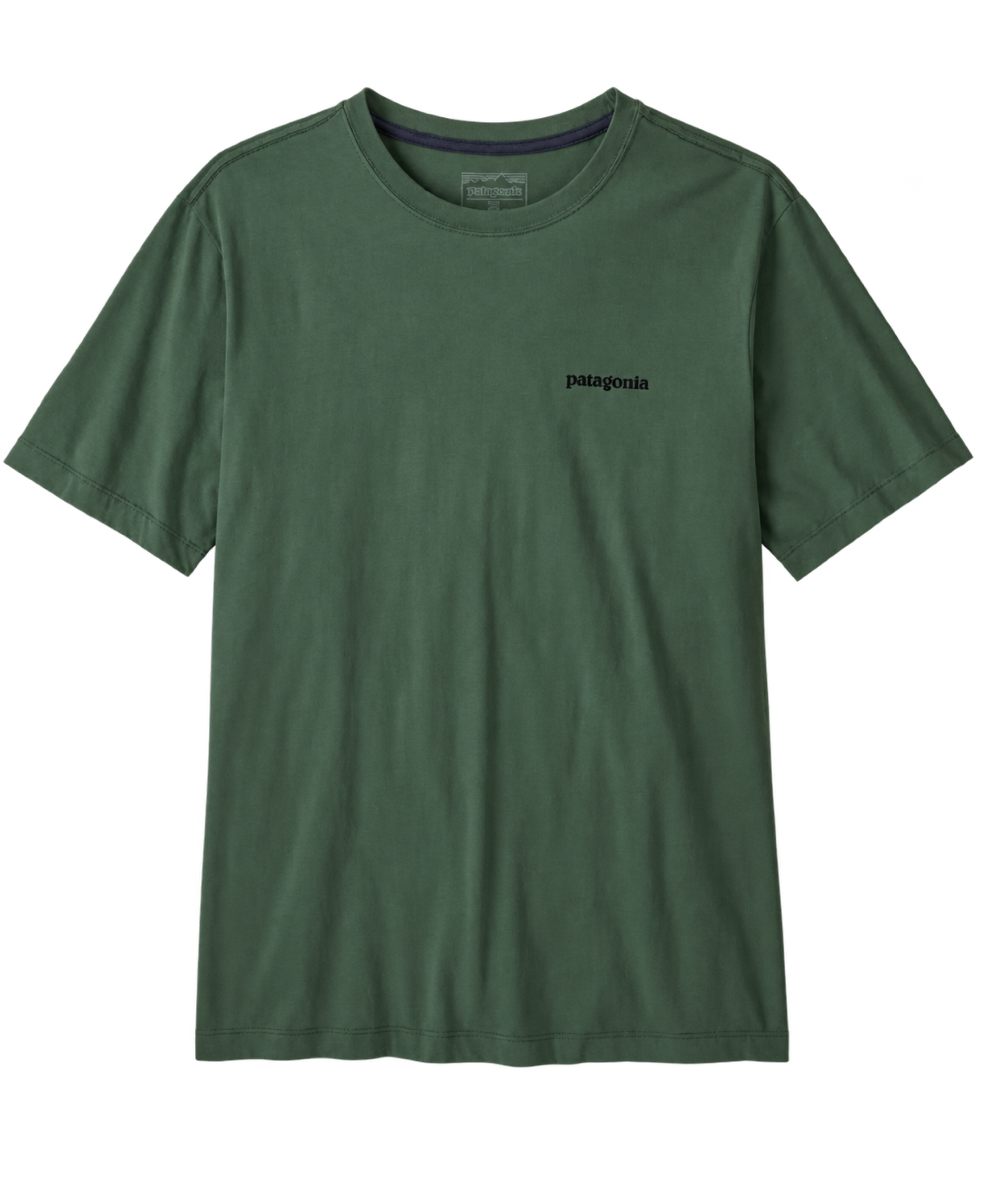 Camiseta Patagonia Men's P-6 Logo Canopy Green flat frontal transparente