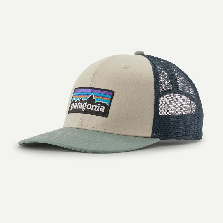 Gorra Patagonia P-6 Logo Trucker Pumice frontal oficial