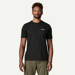 Camiseta PATAGONIA Men's P-6 Logo Responsibili-Tee Black - ECRU
