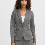 Blazer ICHI Kate Jacquard Black White Herringbone