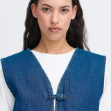 ICHI Pellie Weste Mittelblau