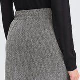 Falda ICHI Kate Jacquard Black White Herringbone