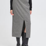 Falda ICHI Kate Jacquard Black White Herringbone