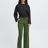 Pantalones ICHI Kate Casual Wide Rifle Green