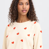 ICHI Kasura Tangerine Heart Sweatshirt