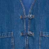 ICHI Pellie Weste Mittelblau