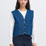 ICHI Pellie Weste Mittelblau