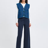 ICHI Pellie Weste Mittelblau