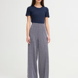 Pantalones ICHI Kate Jacquard Patriot Blue Herringbone