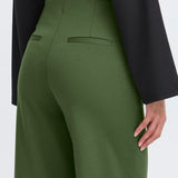 Pantalones ICHI Kate Casual Wide Rifle Green