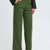 Pantalones ICHI Kate Casual Wide Rifle Green