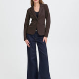 Blazer ICHI Kate Jacquard Black Brown Herringbone