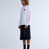 Camiseta NEW AMSTERDAM SURF ASSOCIATION Manga Larga Logo Washed White Deep Red