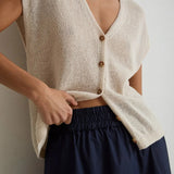 Yerse Peaked Natural Knit Vest