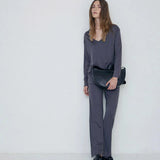 YERSE Flare Knit Vera Anthrazit Hose