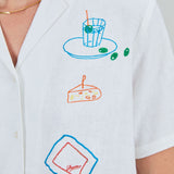 Camisa BRAVA FABRICS Aloha Chiringuito Bordado Blanco