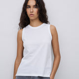 YERSE Weißes Top mit Rundhalsausschnitt