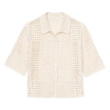 YERSE Sam Ecru Crochet Effect Cardigan