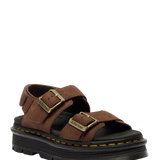 Sandalias DR MARTENS con Plataforma Zebzag de Piel Nubuck Sepia Brown