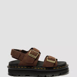Sandalias DR MARTENS con Plataforma Zebzag de Piel Nubuck Sepia Brown