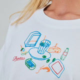 Camiseta BRAVA FABRICS Chiringuito Embroidery Oversize Blanca
