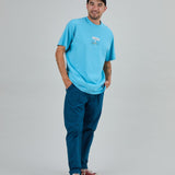 Camiseta BRAVA FABRICS Peanuts Cowabunga Surf Oversize Azul