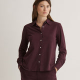 Camisa YERSE Chantal Popelín Berenjena