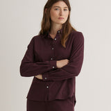 Camisa YERSE Chantal Popelín Berenjena