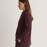 Camisa YERSE Chantal Popelín Berenjena